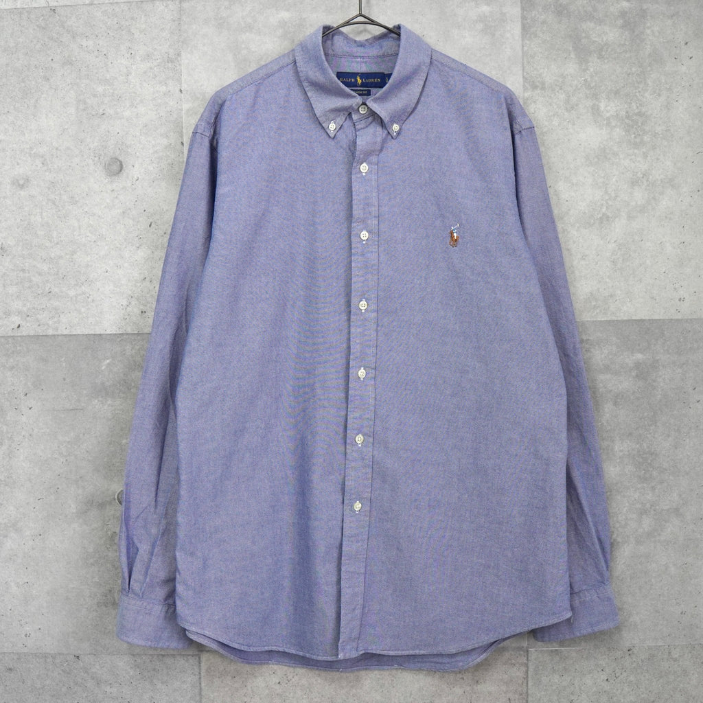 Polo Ralph Lauren logo embroidered long sleeve shirt blue