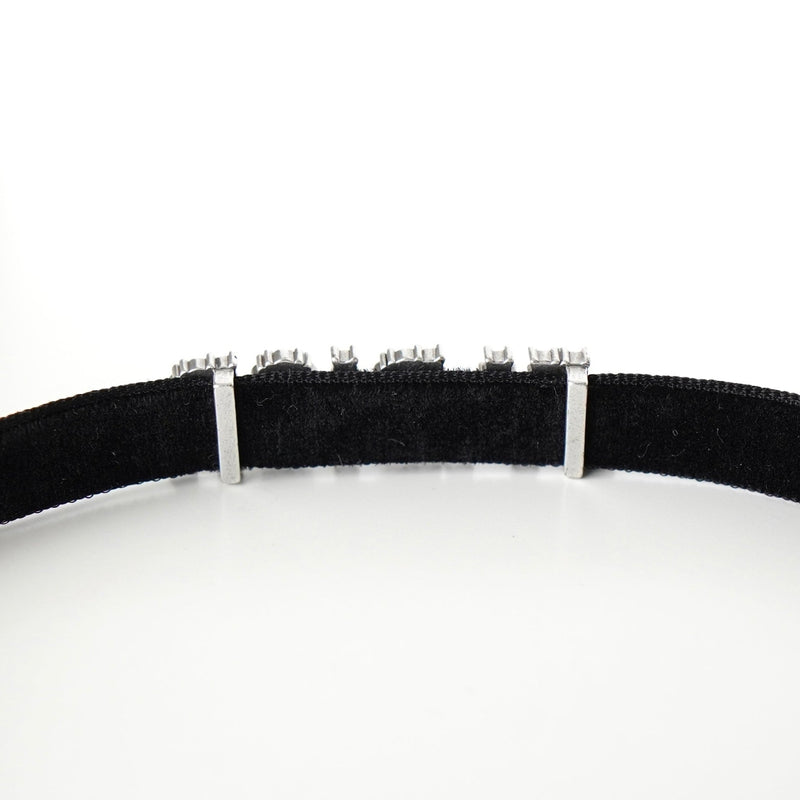 クリスチャン ディオール ラインストーン ベルベット チョーカー ブラック - NEWSED