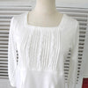 Courreges Square Neck Ruffle 3/4 Length Tunic Cut and Sewn in White