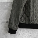 フレッドペリー リバーシブル ロゴ 刺繍 チェック柄 キルティングジャケット ブルゾン カーキ / グレー - NEWSED