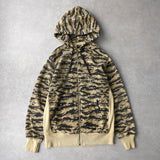 ステューシー オールド カモ柄 ジップアップ パーカー フーディー カーキ - NEWSED