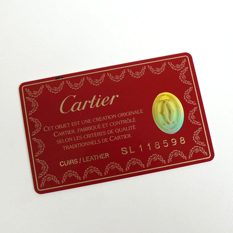 カルティエ マスト レザー 二つ折り財布 ボルドー - NEWSED