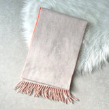 ロエベ アナグラム ダブルフェイス リバーシブル ウール アンゴラ マフラー ピンク / グレー - NEWSED