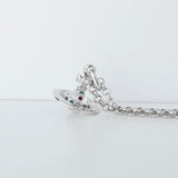 ヴィヴィアン ウエストウッド ミニオーブ ラインストーン ネックレス シルバー - NEWSED