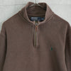Polo Ralph Lauren logo embroidered half-zip sweatshirt in brown