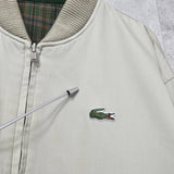ラコステ リバーシブル ロゴパッチ チェック柄 スウィングトップ ブルゾン オフホワイト / カーキ - NEWSED