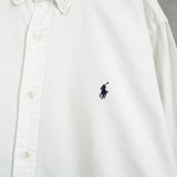 ラルフローレン ロゴ 刺繍 長袖シャツ ホワイト - NEWSED