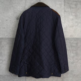 ポロ ラルフローレン スエード切り替え コーデュロイ襟 キルティングジャケット ネイビー - NEWSED