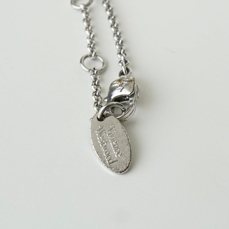 ヴィヴィアン ウエストウッド ミニ オーブ ラインストーン シルバー ネックレス - NEWSED