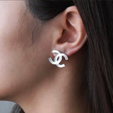 シャネル ココマーク クリア ピアス シルバー - NEWSED