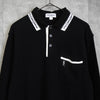 Yves Saint Laurent 复古徽标黑色长袖 Polo 衫