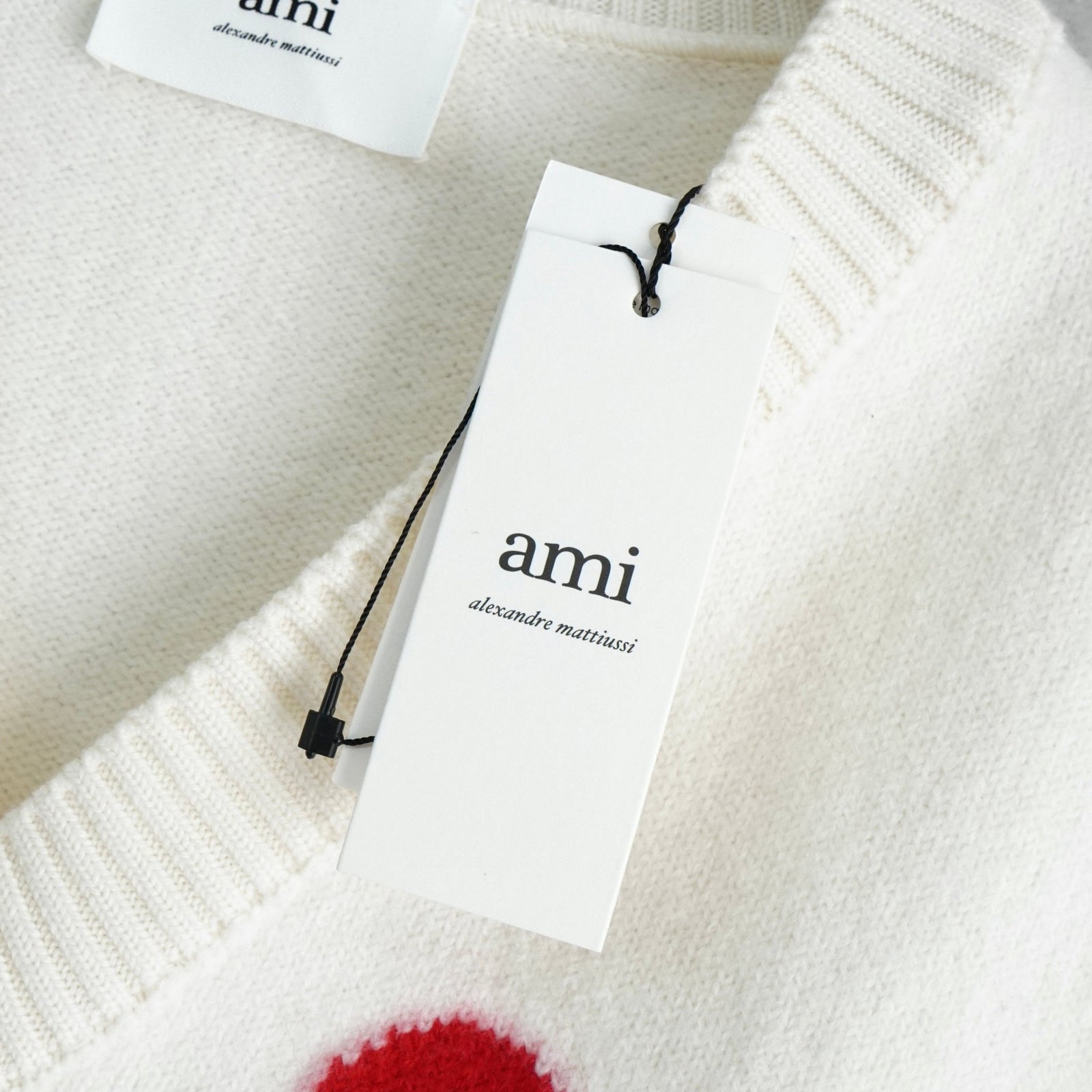 【未使用】アミ アレクサンドルマテュッシ ニット ハート L ホワイト AMI 中古・古着通販】AMI Alexandre Mattiussi (アミアレクサンドルマ