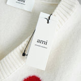 アミ パリ アミパリ ニットベスト ハートロゴ アイボリー タグ付き未