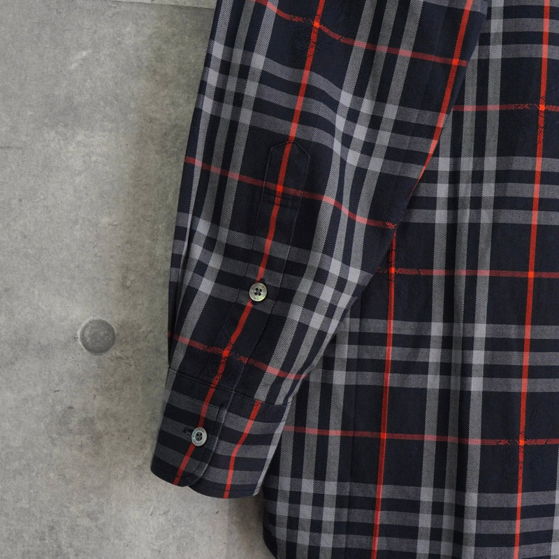 バーバリー ヴィンテージ ノバチェック 長袖シャツ ネイビー - NEWSED