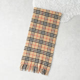 バーバリー ヴィンテージ 英国製 ノバチェック カシミヤ ウール マフラー ベージュ - NEWSED