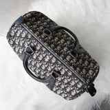 クリスチャンディオール トロッター キャンバス / レザー ミニボストンバッグ ネイビー - NEWSED