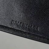 バレンシアガ エブリティ レザー 三つ折り財布 コンパクトウォレット ブラック - NEWSED