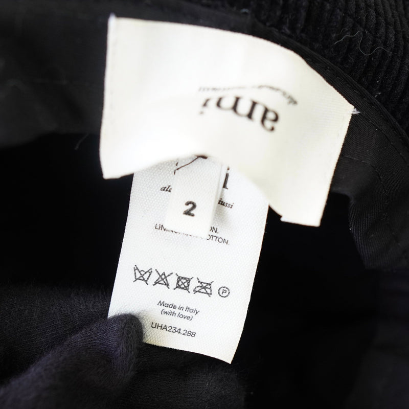 アミパリ アミ パリス ハートロゴ コーデュロイ バケットハット 帽子 ブラック - NEWSED