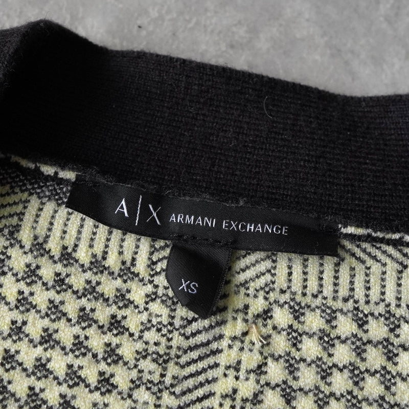 アルマーニ エクスチェンジ 千鳥格子柄 ニット セットアップ カーディガン ショートパンツ レディース グレー - NEWSED