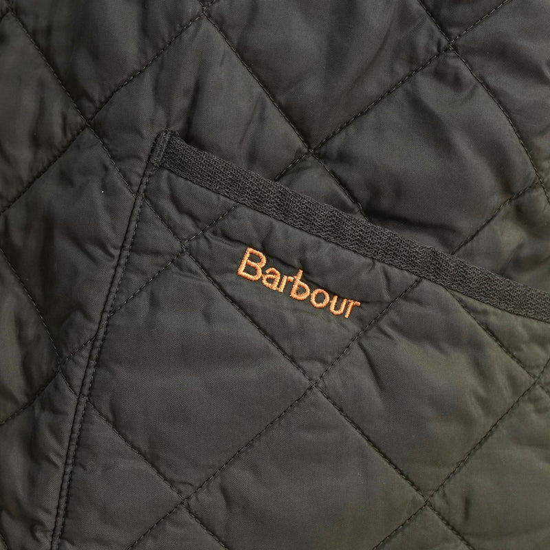 バブアー コーデュロイ襟 ロゴ キルティングジャケット カーキ - NEWSED