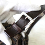 フェンディ マンマバケット ズッカ キャンバス / レザー ワンショルダーバッグ ブラウン - NEWSED