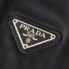 Prada Tessuto 尼龙/皮革三角形徽标链条单肩包（黑色）