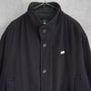Lacoste cashmere wool metal logo badge padded jacket mid-length coat charcoal grey