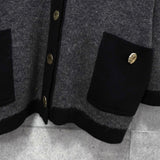 イヴ サンローラン ヴィンテージ 金ボタン カーディガン グレー レディース - NEWSED