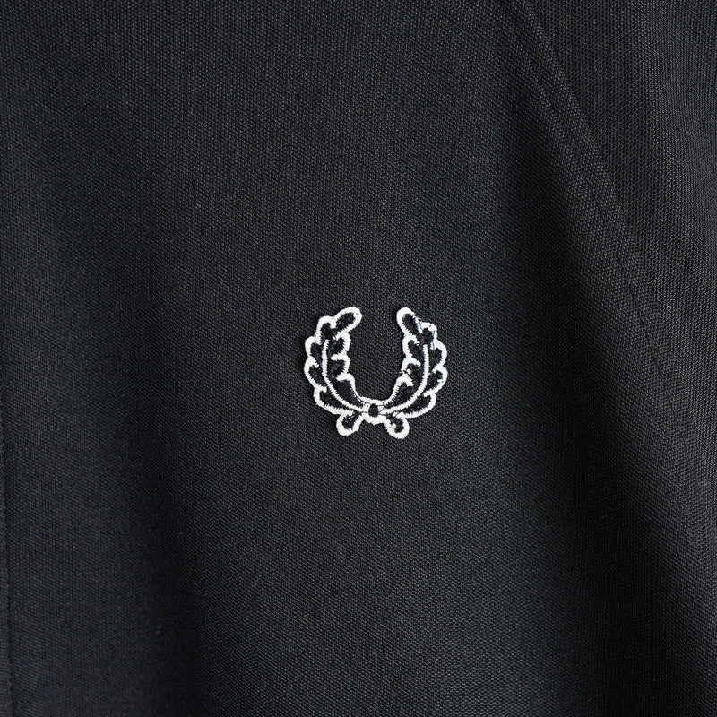 フレッドペリー トラックジャケット ロゴ 刺繍 ブラック - NEWSED