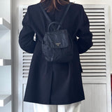 プラダ ポコノ テスート ナイロン ミニリュックサック トライアングルロゴ ブラック - NEWSED