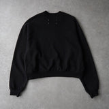 メゾンマルジェラ ロゴ 刺繍 ショート丈 スウェット ブラック レディース - NEWSED