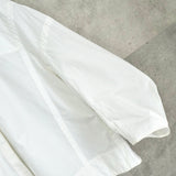 ジルサンダー マオカラー ショート丈 フレア袖 長袖シャツ ブラウス ホワイト レディース - NEWSED