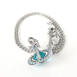 ヴィヴィアン ウエストウッド ミニ オーブ シルバー / ブルー ネックレス - NEWSED