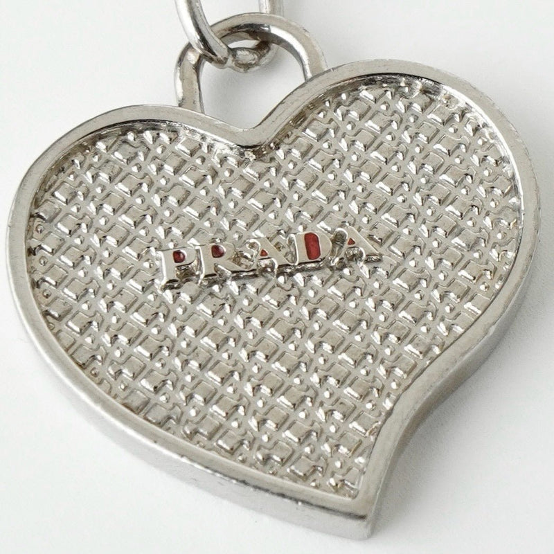 プラダ ロゴ ハート キーリング キーホルダー チャーム シルバー - NEWSED