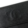 シャネル ココマーク キャビアスキン 三つ折り財布 ブラック