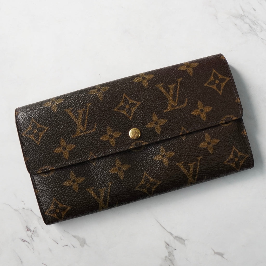 Louis Vuitton Monogram Portefeuille Sarah Bi-fold Wallet Brown
