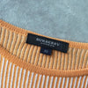 Burberry London 女士橙色/白色马标志罗纹短袖毛衣