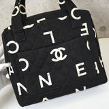 シャネル バイシー ロゴ マテラッセ キャンバス ハンドバッグ ブラック - NEWSED