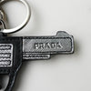 Prada Pistol Leather Charm Keychain with Box