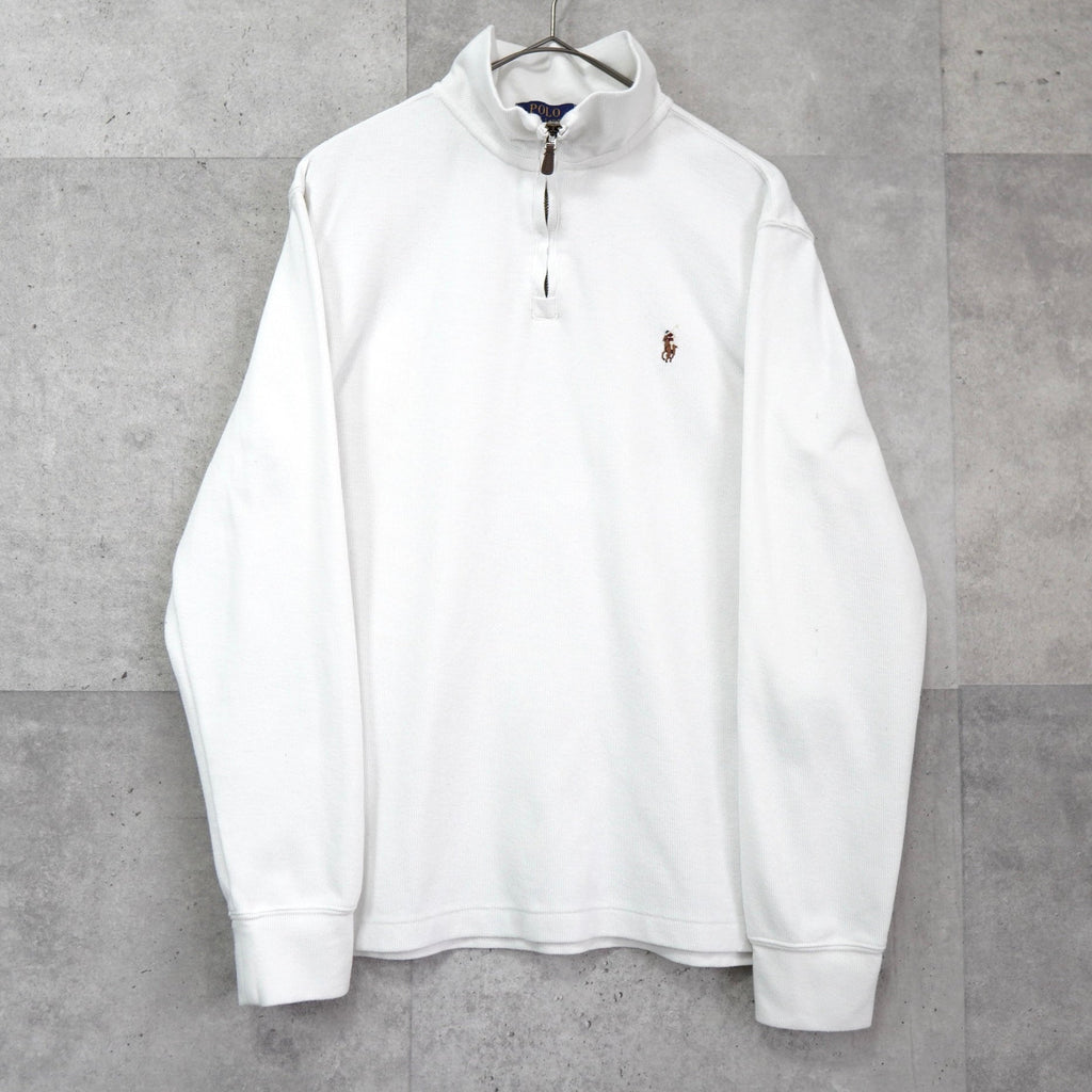 Polo Ralph Lauren 白色徽标半拉链运动衫