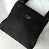 Prada Pocono Tessuto Nylon Shoulder Bag with Triangle Logo in Black