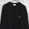 ラコステ ロゴパッチ ヘリンボーン ウール ニット ブラック