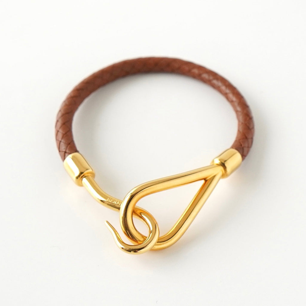 HERMES ブラウンレザーブレスレット