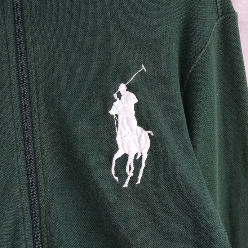 ポロ ラルフローレン ロゴ 刺繍 スウェット トラックジャケット グリーン - NEWSED