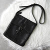 Loewe Logo Leather Shoulder Bag in Black