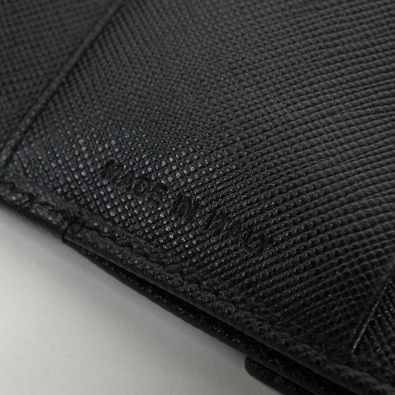 プラダ サフィアーノ レザー トライアングルロゴ 二つ折り財布 ブラック - NEWSED