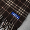 バーバリー ロンドン ブルーレーベル ノバチェック カシミア ウール マフラー ブラウン