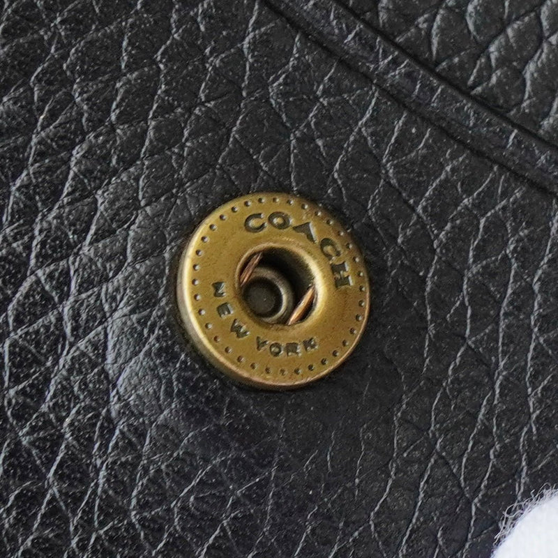 コーチ レザー チェーン ウォレットバッグ カードケース ブラック - NEWSED