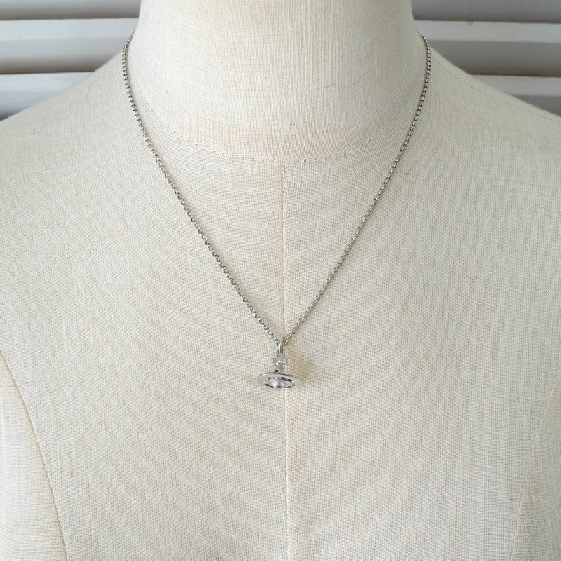 ヴィヴィアン ウエストウッド ミニ オーブ ラインストーン シルバー ネックレス - NEWSED