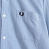 Fred Perry logo embroidered check pattern long sleeve shirt in blue